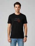 Men Printed Black Cotton Tshirt
