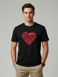 Men Printed Black Cotton Tshirt