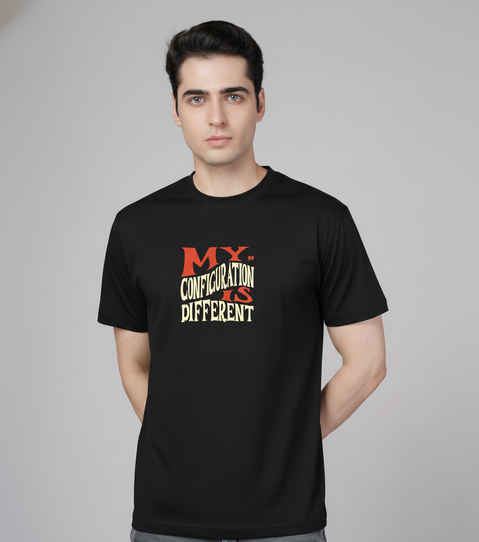 Men Cotton Black Printed Tshirt