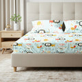 Serene 200 TC 100% Cotton Bedsheet with Pillow Covers - Lion King Sky Blue