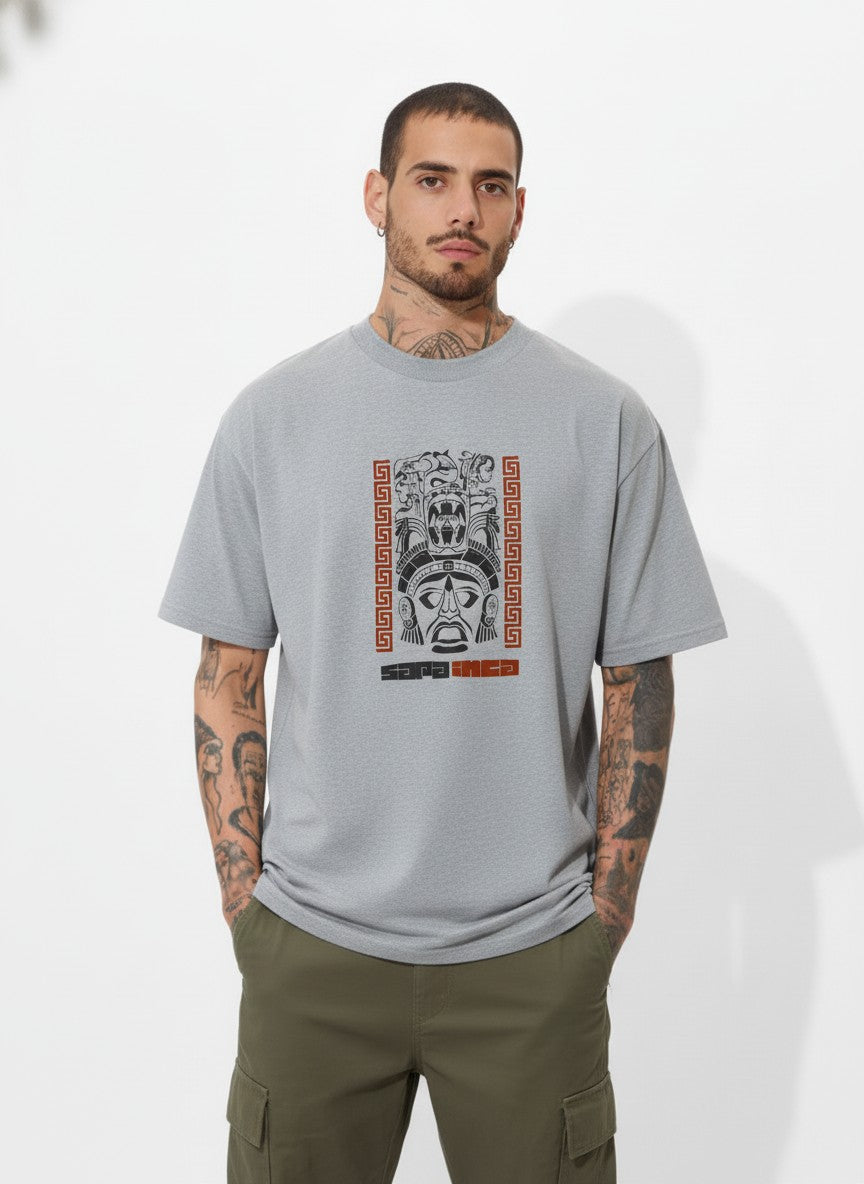Men Oversized Cotton Tribal T-Shirt