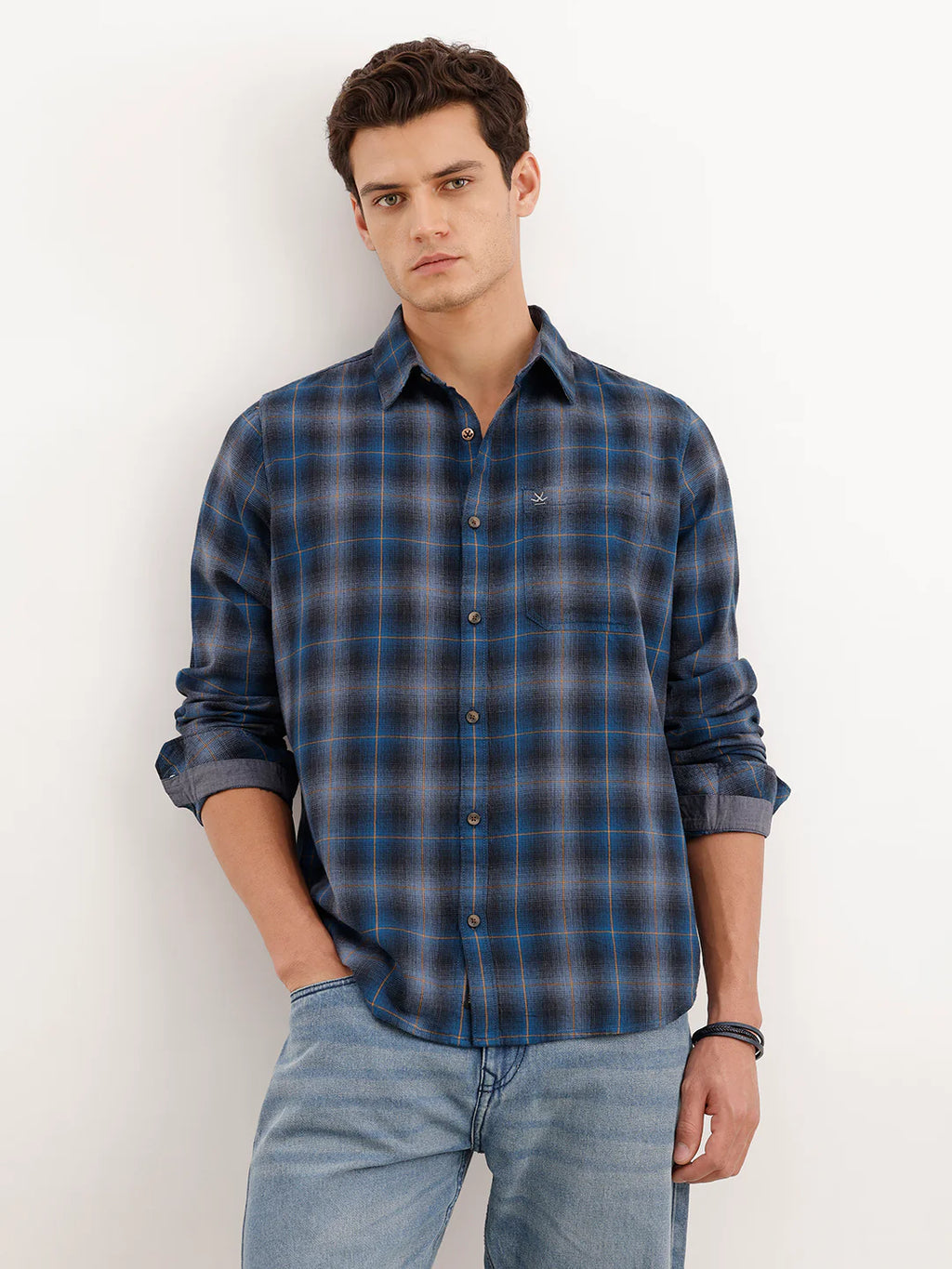Blue Charcoal Checked Shirt
