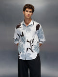 Men's Casual Comfort Fit Floral Printed Shirt  |  Grey