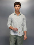 Solid Linen Blend Shirt   |  Green