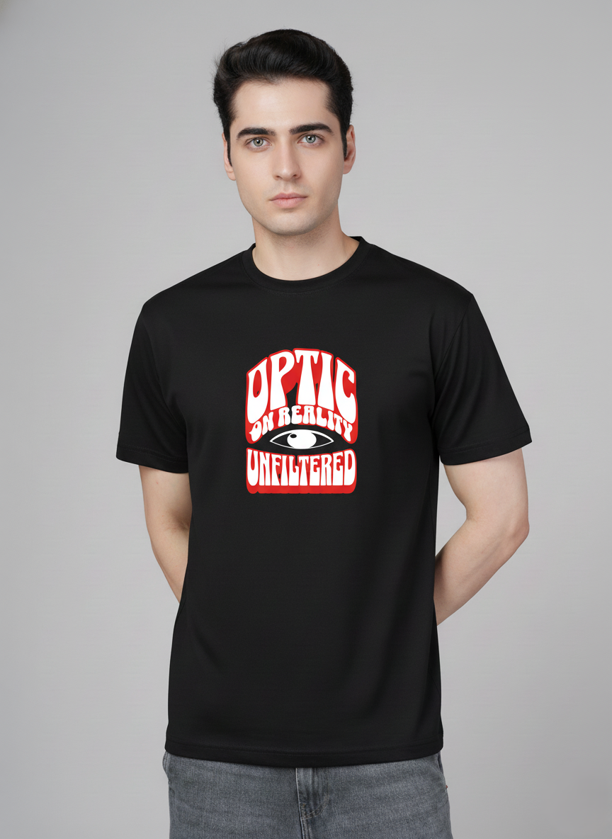 Men Cotton Black Printed Tshirt