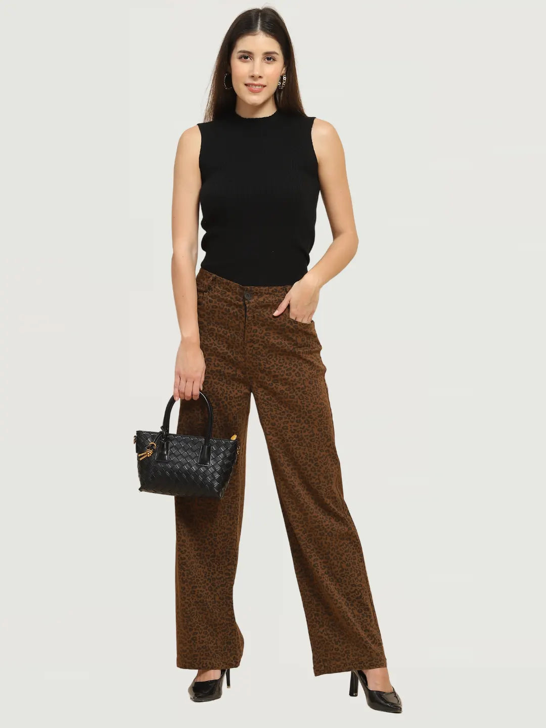 Animal Print Loose Fit Trouser