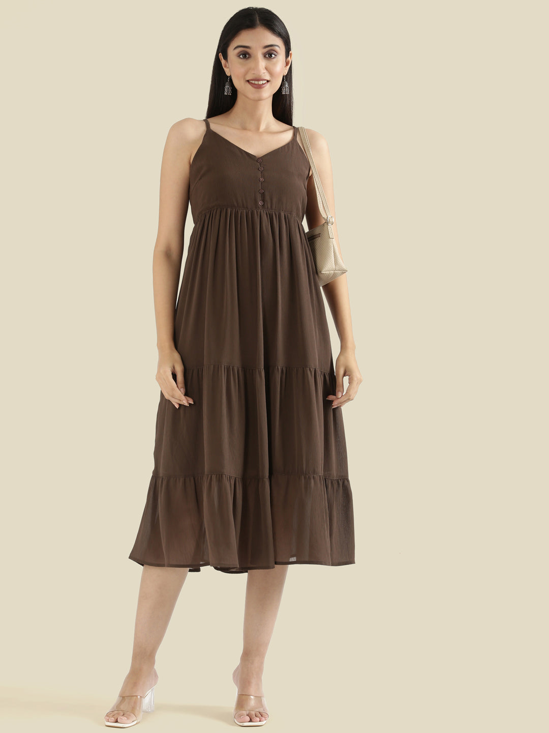 Georgette V-Neck Slip Dress