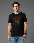 Men Printed Black Cotton Tshirt