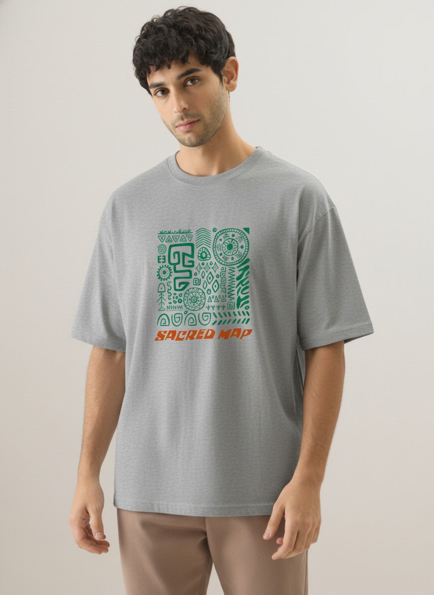 Men Oversized Cotton Tribal T-Shirt