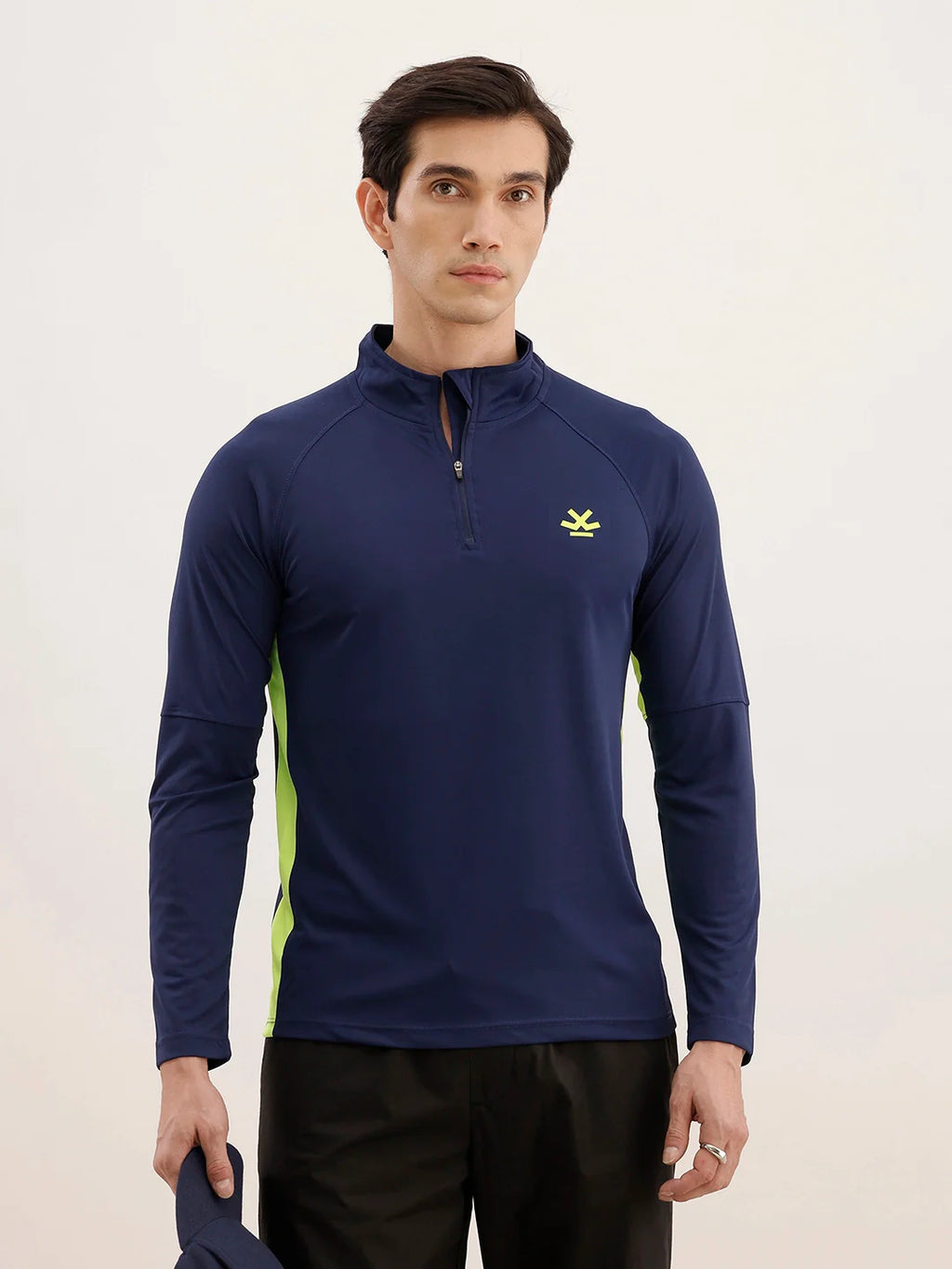 Slim Fit Full Sleeve Active T-Shirt | Navy Blue