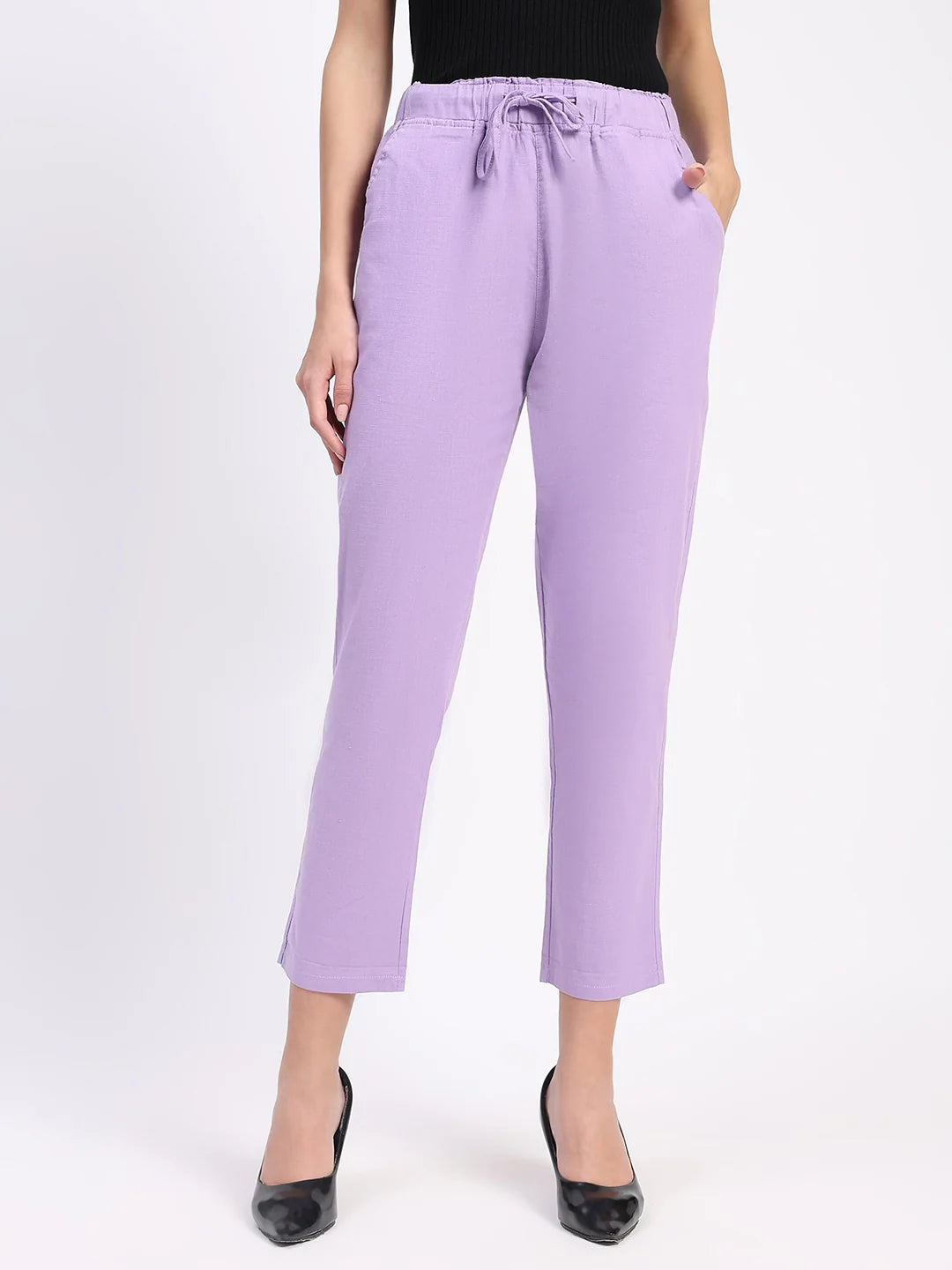 Lilac Cotton Ankle Length Lower
