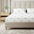 Serene 200 TC 100% Cotton Bedsheet with Pillow Covers - Sunflower - Yellow