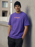 Men Purple Oversized Printed T-shirt