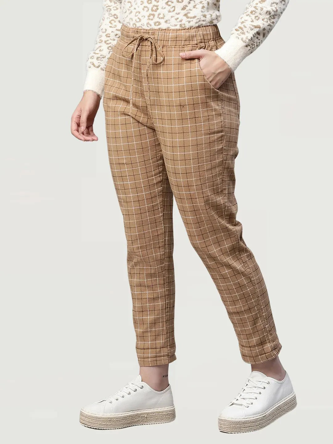 Beige Checkered Lower