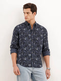Slim Fit Textured Shirt  | Dark Blue