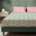 200 TC Glaced Cotton Microfiber Bedsheet with Pillow Covers - Kashmir