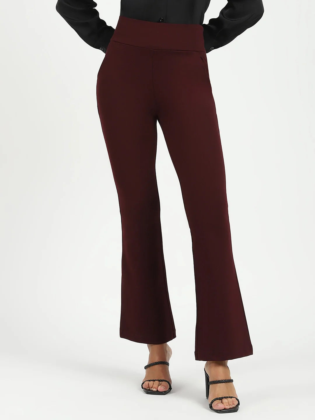 Burgundy Stretchable Bootcut Trouser
