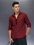 Men's solid shirt with clean tailoring and comfort fit | Wine