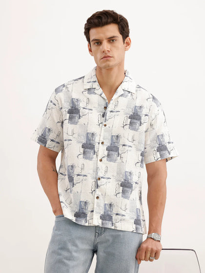 Resort Fit AOP Shirt  | White