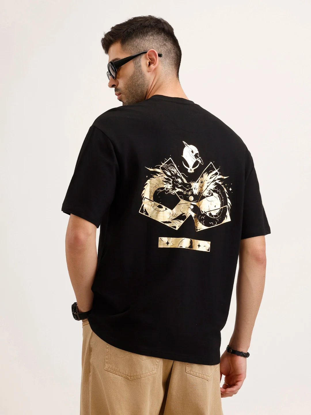 Wrogn X Aliens - The Yin-Yang Dragons | Black T-Shirt