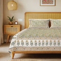 Rajasthani Ethnic 100% Cotton Bedsheet with 2 Pillow Covers, Double & King Bed - Rangrez Yellow