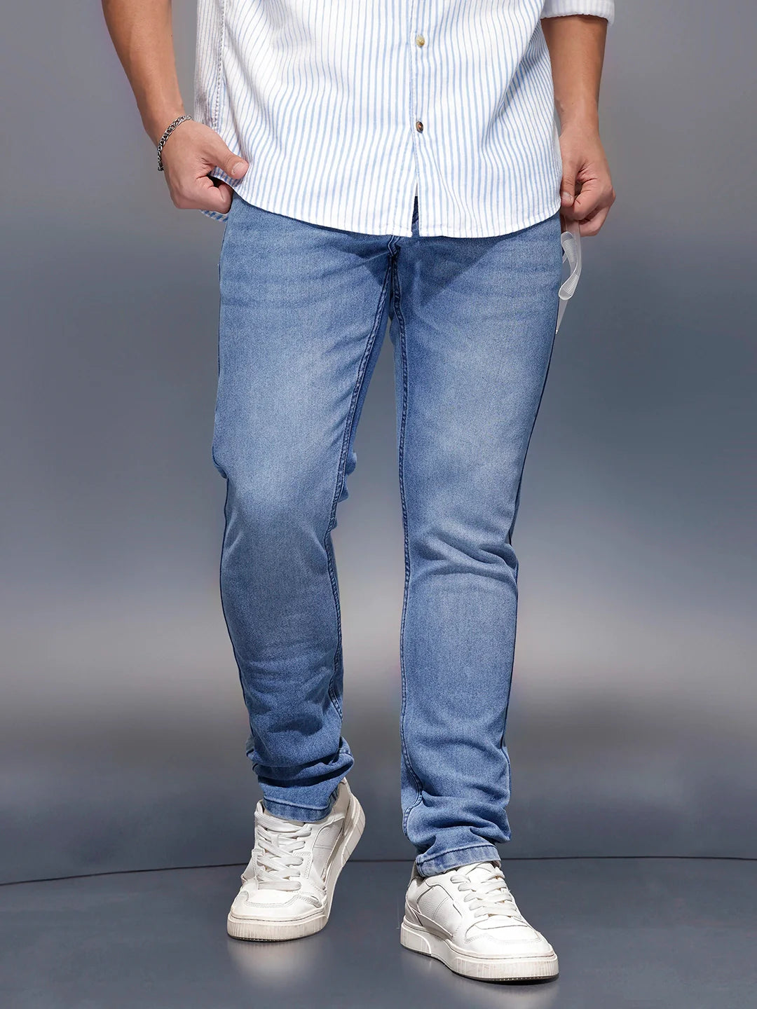 Men's Casual Slim Fit Jeans   |  Blue