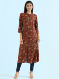 Viscose Mughal Floral Print A-Line Kurta