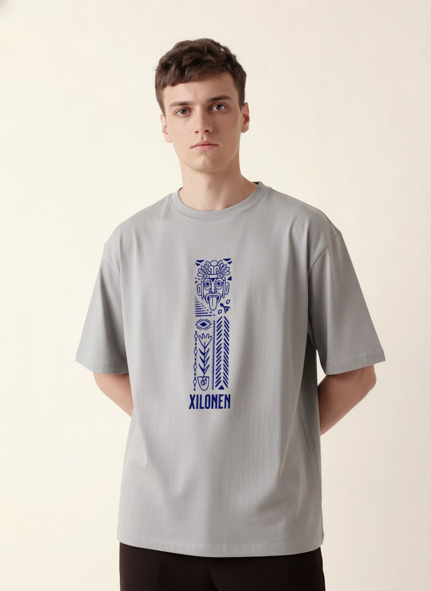 Men Oversized Cotton Tribal T-Shirt