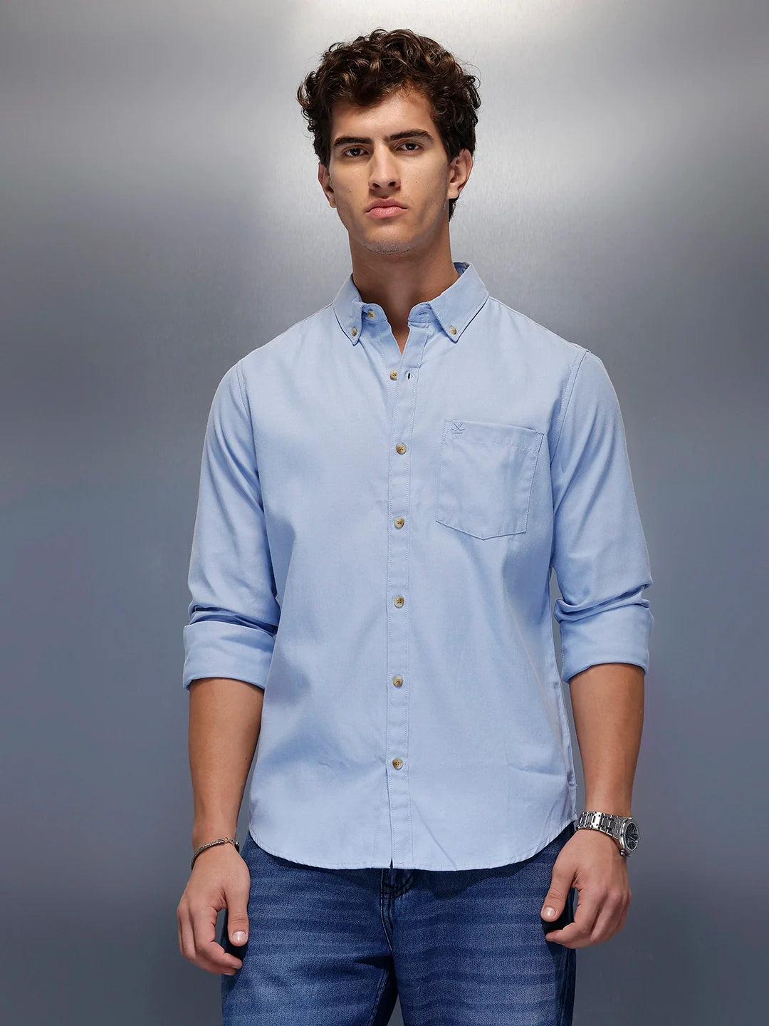Men's Casual Slim Fit Shirt   |  Blue