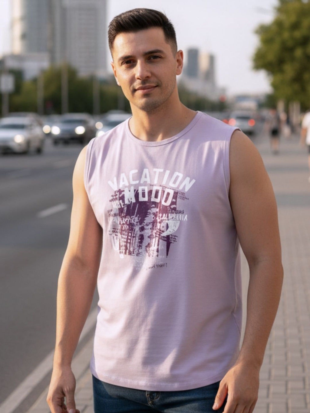 Men Purple Printed T-shirt