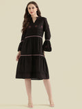 Cotton Embroidered Tiered Midi Dress