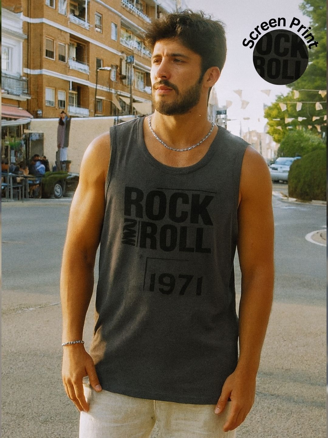 Men Grey Printed T-shirt