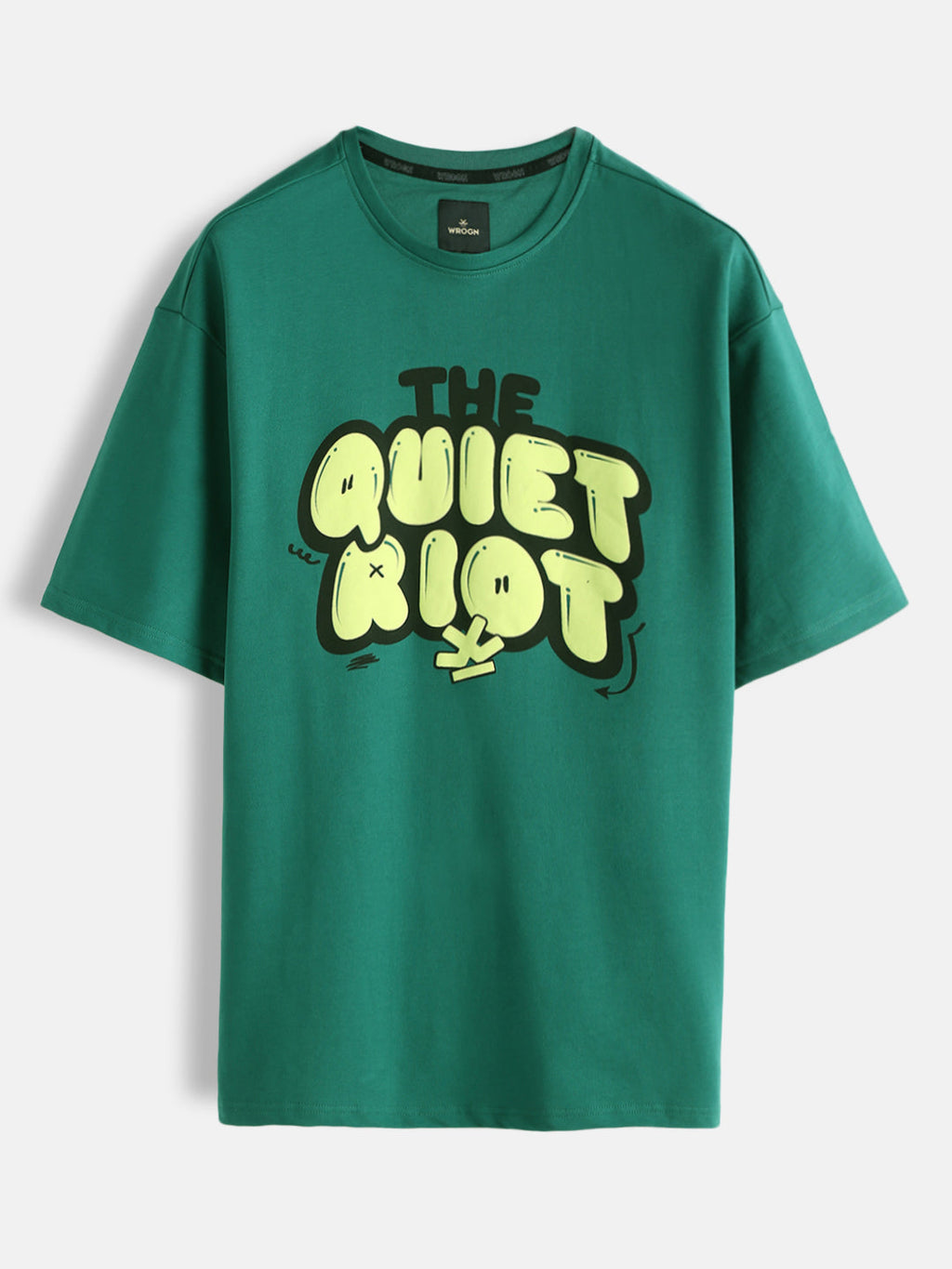 Puff Print Oversized Fit T-Shirt | Green