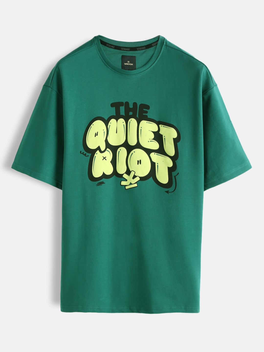 Puff Print Oversized Fit T-Shirt | Green