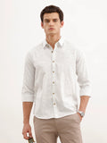 Slim Fit AOP Full Sleeved Shirt  | White