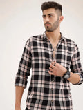 Regular Fit Checkered Shirt | Black