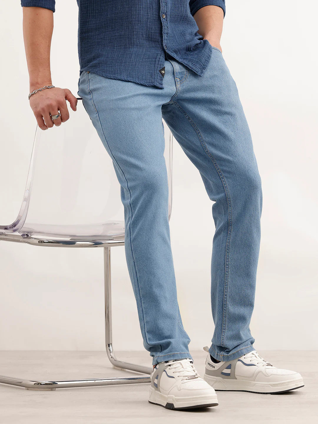 Classic Slim Fit Denim Jeans  | Light Blue