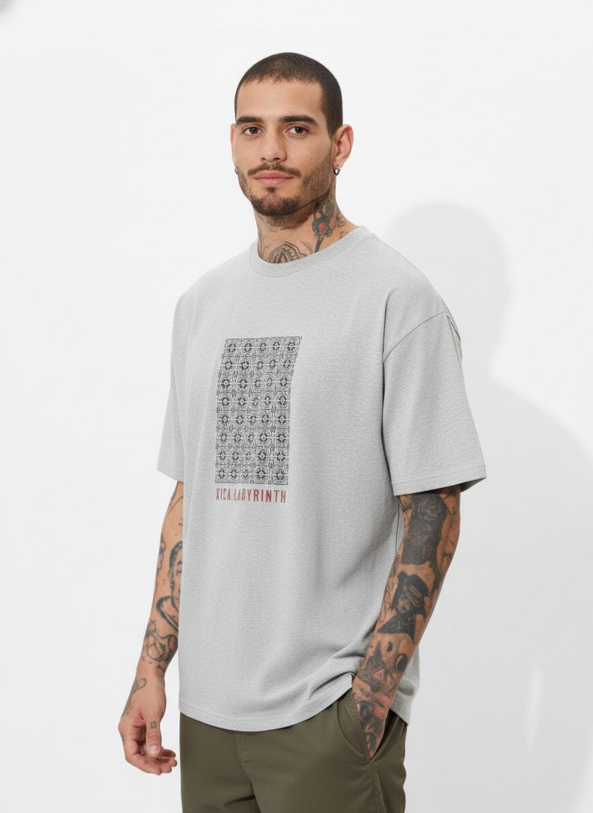 Men Oversized Cotton Tribal T-Shirt