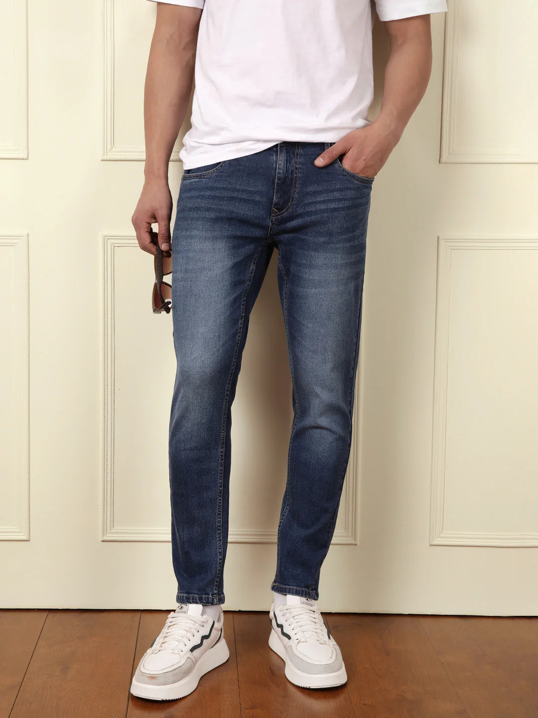 Heavy Fade Skinny Crop Jeans | Blue