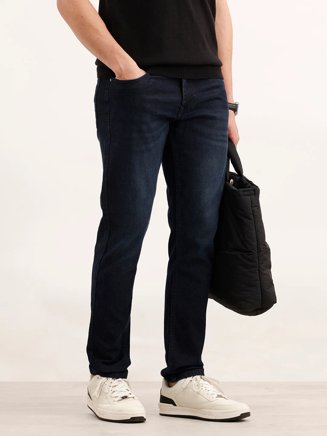 Solid Slim Fit Denim Jeans  | Dark Blue
