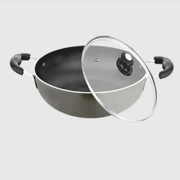 Skyline 24 cm Nonstick Kadhai with Glass Lid Induction Base - VTL-8300