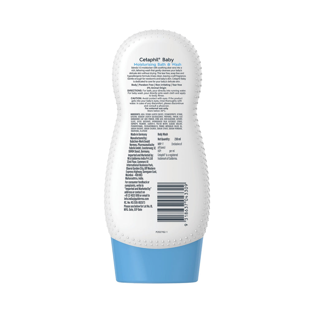 Cetaphil Baby Moisturising Bath & Wash | Dermat Tested