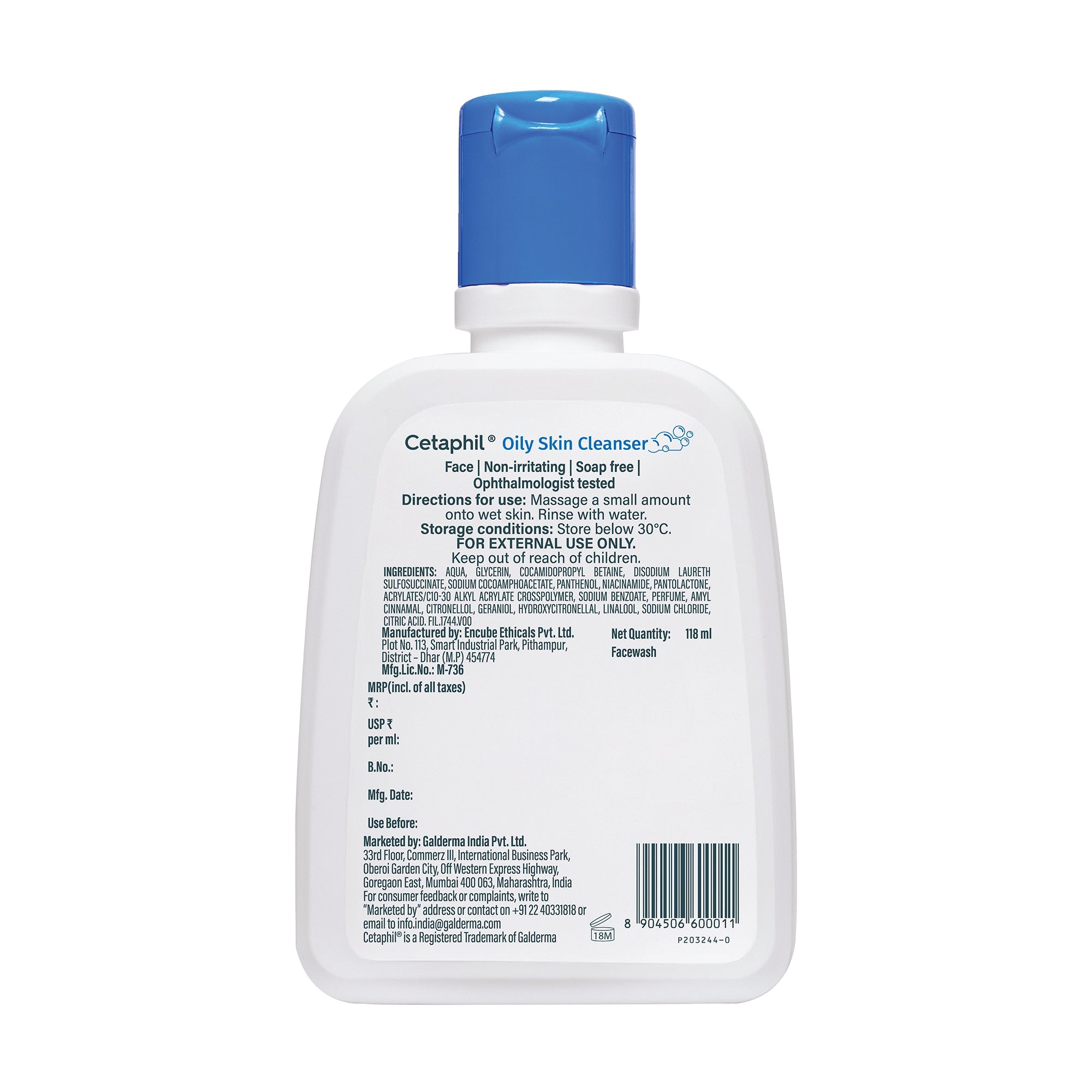 Cetaphil Oily Skin Cleanser 118 ml | Dermat Recommended