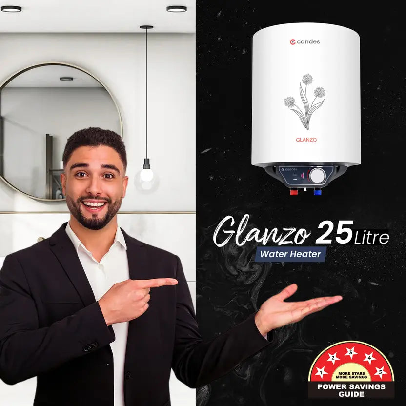 Candes Glanzo GlassLine 25 L Storage Water Geyser