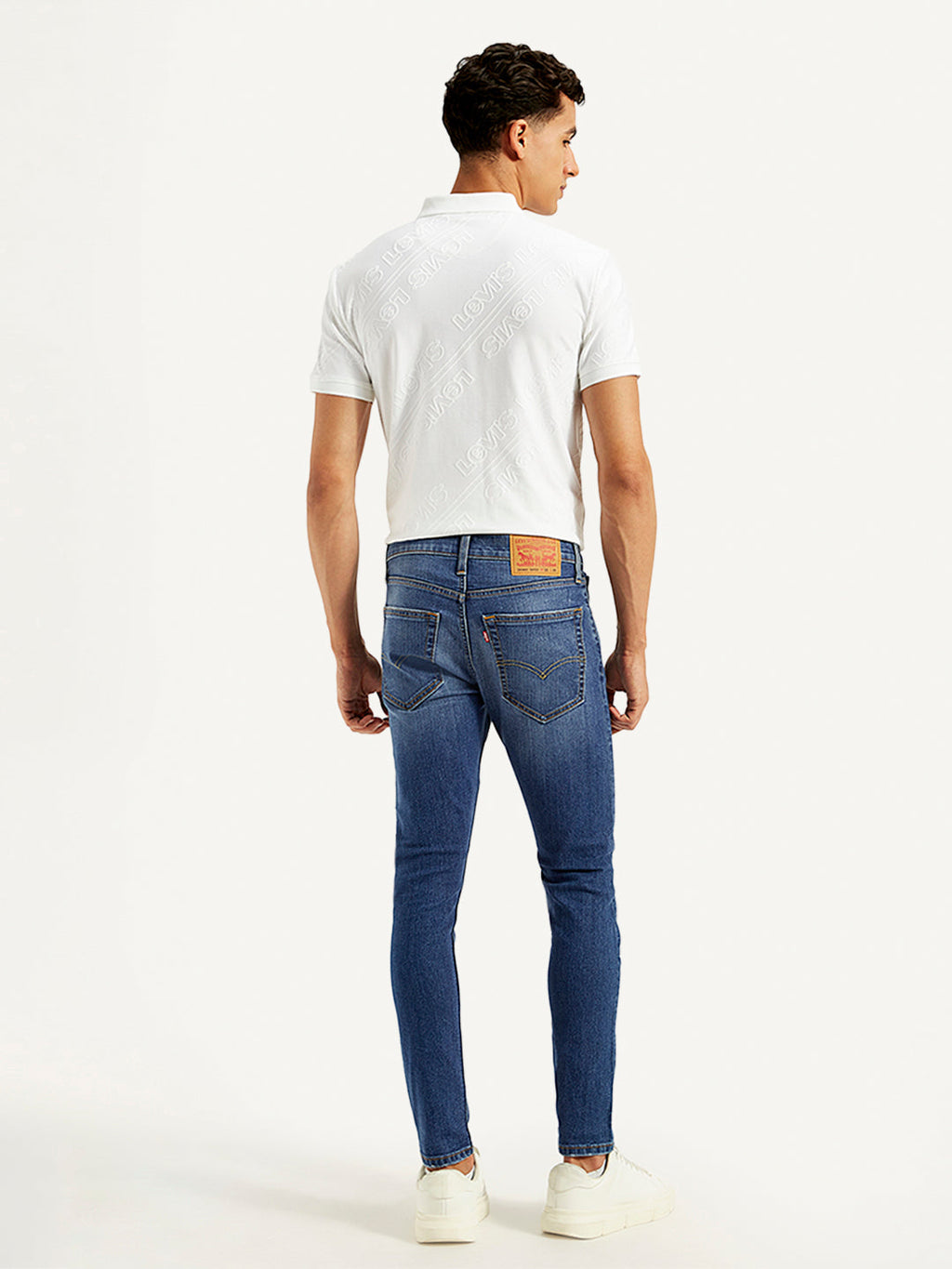 Men's Blue Skinny Tapered Fit Mid Rise Jeans