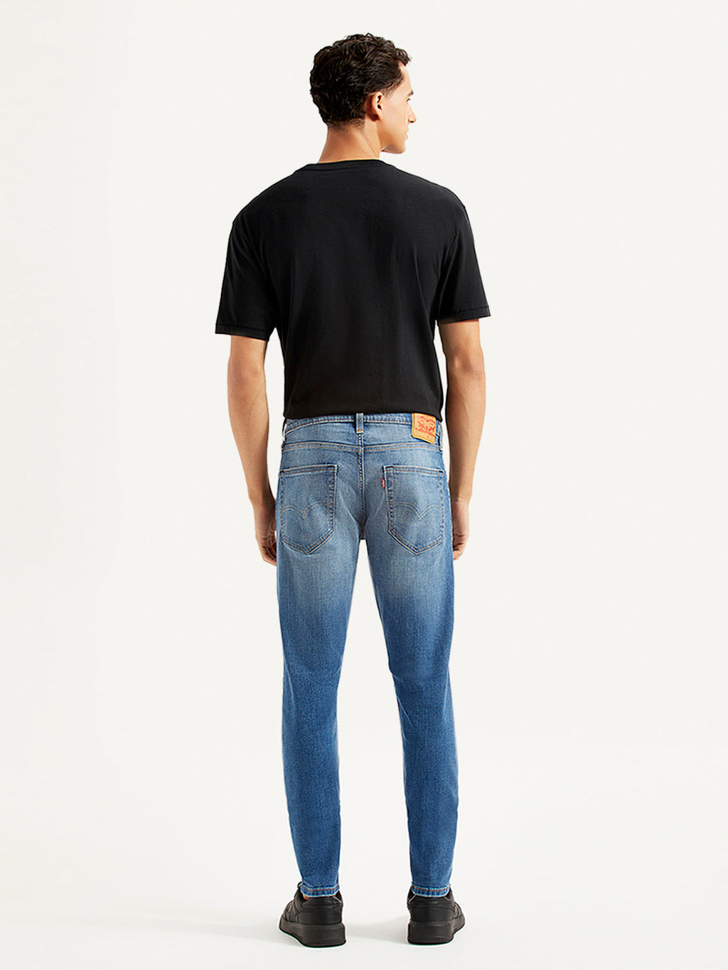 Men's Blue Skinny Tapered Fit Mid Rise Jeans