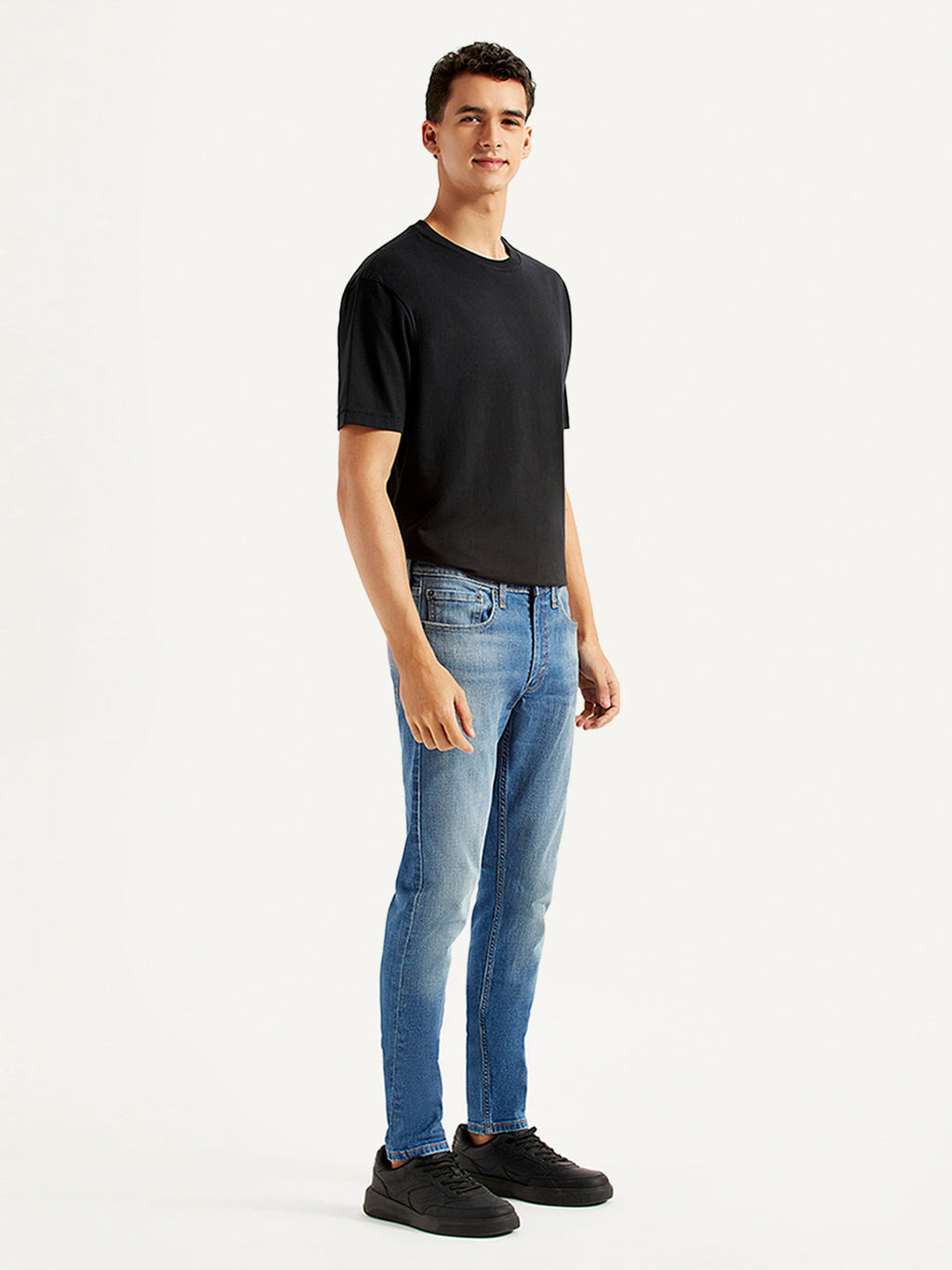 Men's Blue Skinny Tapered Fit Mid Rise Jeans