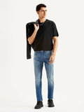 Men's Blue Skinny Tapered Fit Mid Rise Jeans