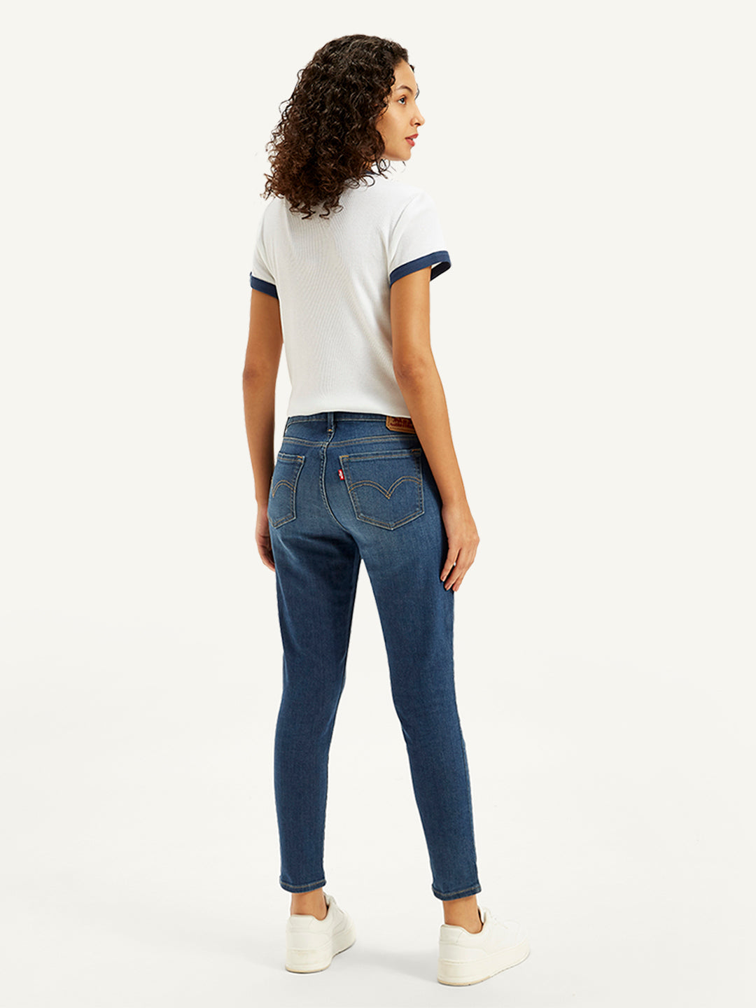 Women's 711 Blue Skinny Fit Mid Rise Jeans