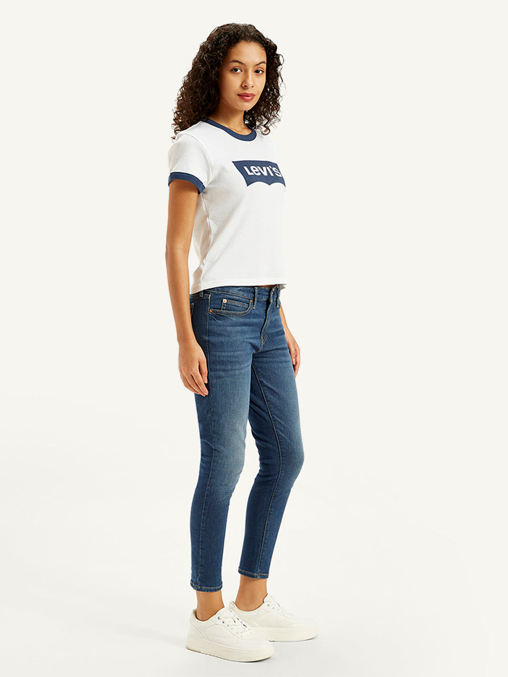 Women's 711 Blue Skinny Fit Mid Rise Jeans